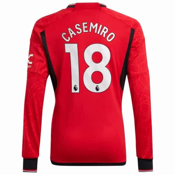 MAILLOT MANCHESTER UNITED DOMICILE CASEMIRO MANCHES LONGUES 2023-2024